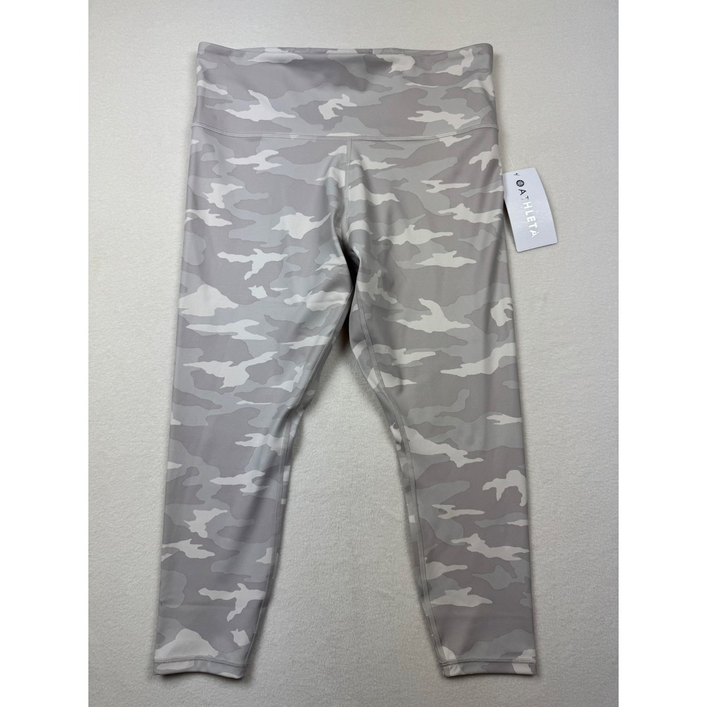 Athleta‎ Elation 7/8 Tights 1X Gray Camo High Rise Leggings NWT 25" Inseam